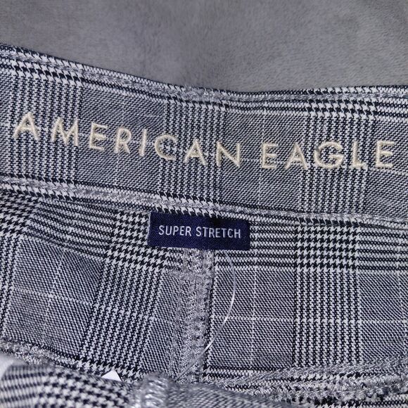 American Eagle Outfitters Plaid Mini Skirt Womens 0 Gray Super Stretch Pockets - Picture 3 of 8